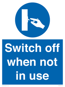 Switch off when not in use